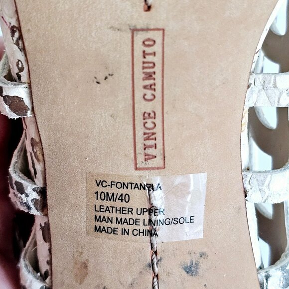Vince Camuto Leather Snake Print Open Cage High Heel Sandal Zipper Sz 10~SH156.1 - Picture 9 of 9